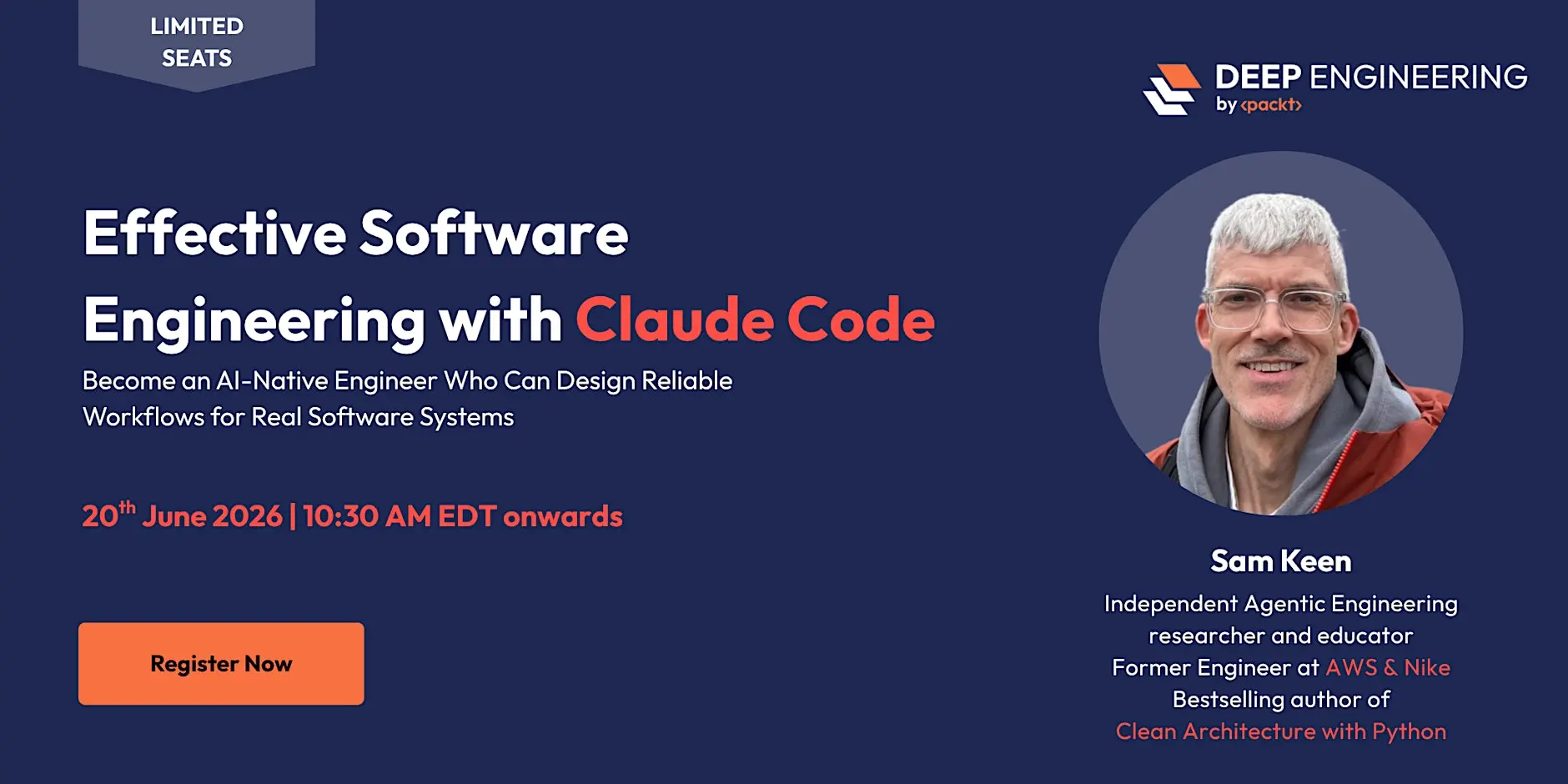 Packt × Deep Engineering — Effective Software Engineering with Claude Code, June 20, 2026